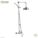 Coventry Brassworks Luxury 1/2" Exposed Thermostatic Shower System with 8" Shower Head, Built In Diverter, and Standard Hand Shower with Lever Handle in Polished Chrome