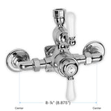 Coventry Brassworks Luxury 1/2" Exposed Thermostatic Shower System with 8" Shower Head, Built In Diverter, and Standard Hand Shower with Lever Handle in Polished Chrome