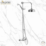 Coventry Brassworks Luxury 1/2" Exposed Thermostatic Shower System with 8" Shower Head, Built In Diverter, and Standard Hand Shower with Lever Handle in Polished Chrome