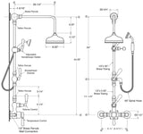 Coventry Brassworks Luxury 1/2" Exposed Thermostatic Shower System with 8" Shower Head, Built In Diverter, and Standard Hand Shower with Lever Handle in Polished Chrome