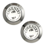 Pair of Ceramic Plain Buttons with Metal Ring 88.01.207