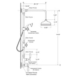 Butler Mill and Brassworks 1/2" Exposed Thermostatic Shower System with 8" Shower Head, Diverter, Metal Hand Shower, and Lever Handles