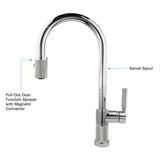 Coventry Brassworks Como Industrial Single-Hole Gooseneck Kitchen Faucet with Magnetic Connector