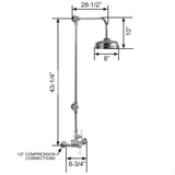 Coventry Brassworks 1/2" Exposed Thermostatic Shower System with 8" Shower Head with Lever Handle