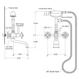 Coventry Brassworks 3/4" Wall Mounted Telephone Hand Shower with Tub Spout