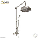 Coventry Brassworks Luxury 3/4" Exposed Thermostatic Shower System with 12" Shower Head, Diverter, and Ceramic Handheld Shower with Cross Handle