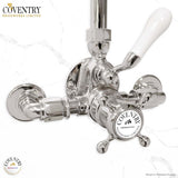 Coventry Brassworks Luxury 3/4" Exposed Thermostatic Shower System with 12" Shower Head, Diverter, and Ceramic Handheld Shower with Cross Handle