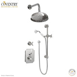 Coventry Brassworks Concealed Thermostatic System with 12" Shower Head, 24" Slide Bar, and Standard Hand Shower with Shut-Off with Cross Handle