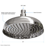 12" Deluxe Rainhead Shower Head for 3/4" Thermostatic Shower Systems