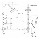 Ultra Luxury Exposed Thermostatic Shower System with 8" Shower Head, Handheld Shower, and Slidebar