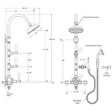 Ultra Luxury Exposed Thermostatic Shower System with 8" Shower Head and Handheld Shower