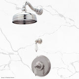 Deluxe 3/4" Concealed Thermostatic Shower System with 8" Rainhead Shower Head and Arched Shower Arm