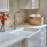 Italian Handmade Ceramic Farmhouse White Double Sink