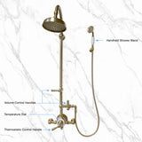 Ultra Luxury Exposed Thermostatic Shower System with 8" Shower Head and Handheld Shower