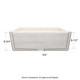 Italian Handmade Ceramic Farmhouse Sink in Travertine Appearance