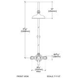 Waterworks Easton Classic Exposed Thermostatic Shower System with 8" Rainhead Showerhead and Metal Lever Handle