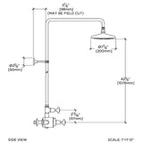 Waterworks Easton Classic Exposed Thermostatic Shower System with 8" Rainhead Showerhead