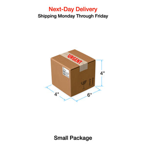 Next-Day Delivery: Shipping Monday Through Friday in Continental United States (Small Package up to 6"x4"x4")