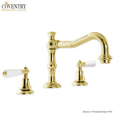 Coventry Brassworks Limited Widespread Lavatory Faucet 350 with Orleans Ceramic Handle