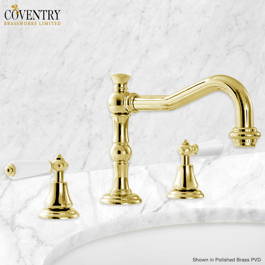 Coventry Brassworks Limited Widespread Lavatory Faucet 350 with Orleans Ceramic Handle