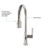 Coventry Brassworks Como Industrial Single-Hole Gooseneck Kitchen Faucet with Magnetic Connector