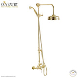 Coventry Brassworks Luxury 1/2" Exposed Thermostatic Shower System with 8" Shower Head, Built In Diverter, and Standard Hand Shower with Lever Handle