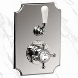 Coventry Brassworks Concealed Thermostatic Shower System with 18" Ceiling Mount Shower Arm and 12" Shower Head
