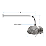 Coventry Brassworks Concealed Thermostatic System with 12" Shower Head, 24" Slide Bar, and Standard Hand Shower with Shut-Off with Cross Handle