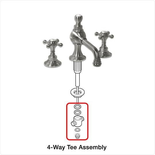 4-Way Tee Assembly for Coventry Brassworks Widespread Lavatory Faucet