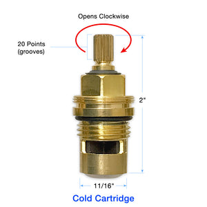 1⁄2" Quarter Turn Ceramic Cartridge Cold 20 Point 88.30.035