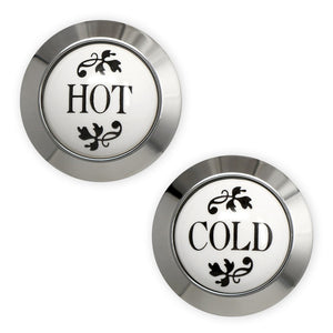 Coventry Brassworks Bundle of Ceramic Hot and Cold Buttons with Metal Ring