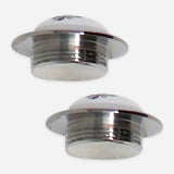 Pair of Ceramic Plain Buttons with Metal Ring 88.01.207