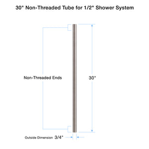 30" Non-Threaded Tube for 1/2" Shower System 88.10.217
