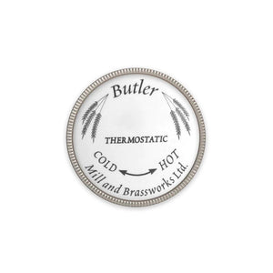 Butler Mill and Brassworks Button Assembly with Metal Ring for 3/4" Thermostatic Cross Handle Temperature Control