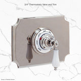 Imperial Deluxe 3/4" Concealed Thermostatic Shower System with 8" Rainhead Shower Head and Arched Shower Arm