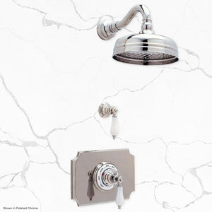 Imperial Deluxe 3/4" Concealed Thermostatic Shower System with 8" Rainhead Shower Head and Arched Shower Arm