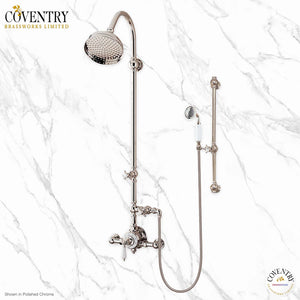 Ultra Luxury Exposed Thermostatic Shower System￼ with 8" Shower Head, Handheld Shower, and Slidebar