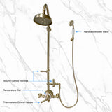 Ultra Luxury Exposed Thermostatic Shower System￼ with 8" Shower Head and Handheld Shower
