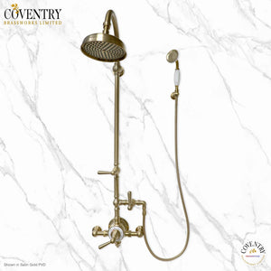 Ultra Luxury Exposed Thermostatic Shower System￼ with 8" Shower Head and Handheld Shower